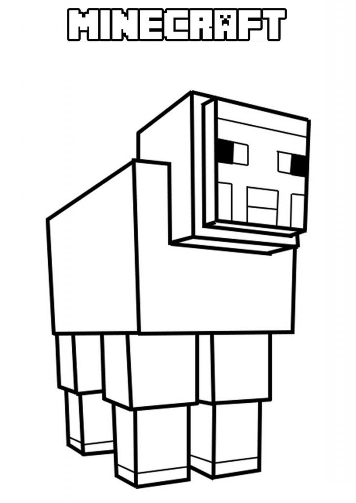 Mẫu tranh tô màu con vật Minecraft