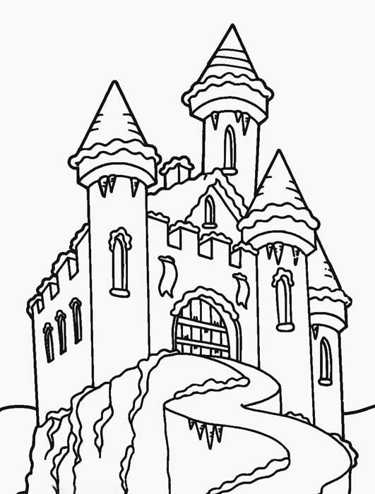 Mẫu tranh tô màu lâu đài cổ điển
