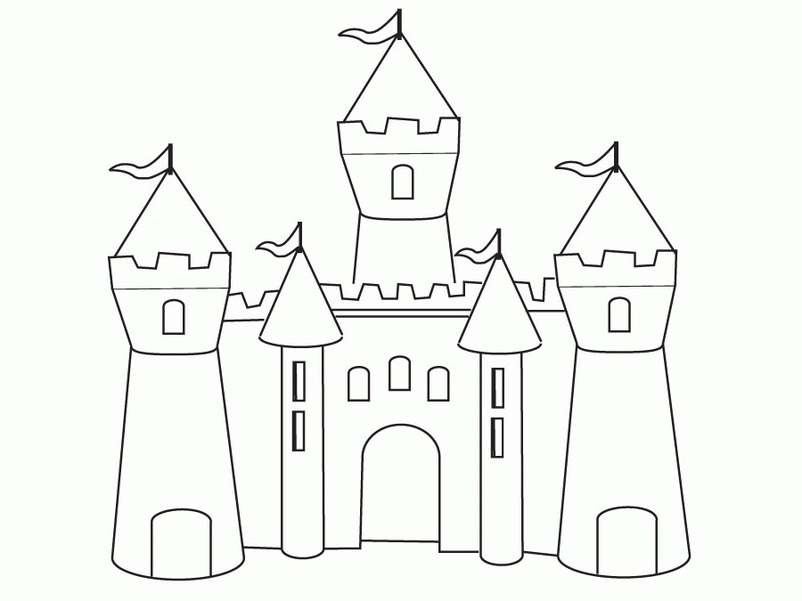 Mẫu tranh tô màu lâu đài đơn giản nhất