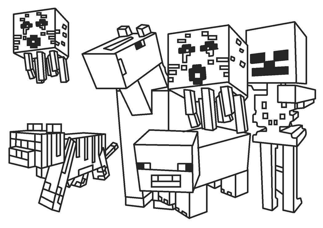 Mẫu tranh tô màu nhân vật Minecraft