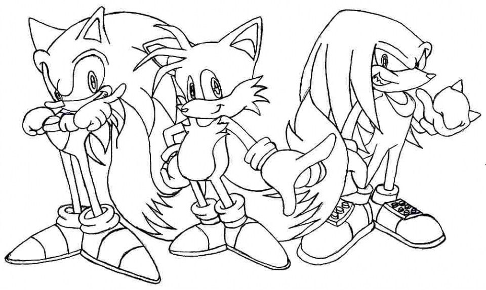 Tranh tô màu bộ ba Sonic