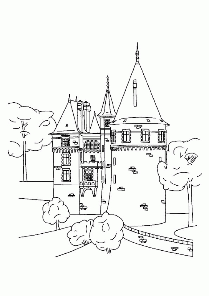 Tranh tô màu lâu đài cao
