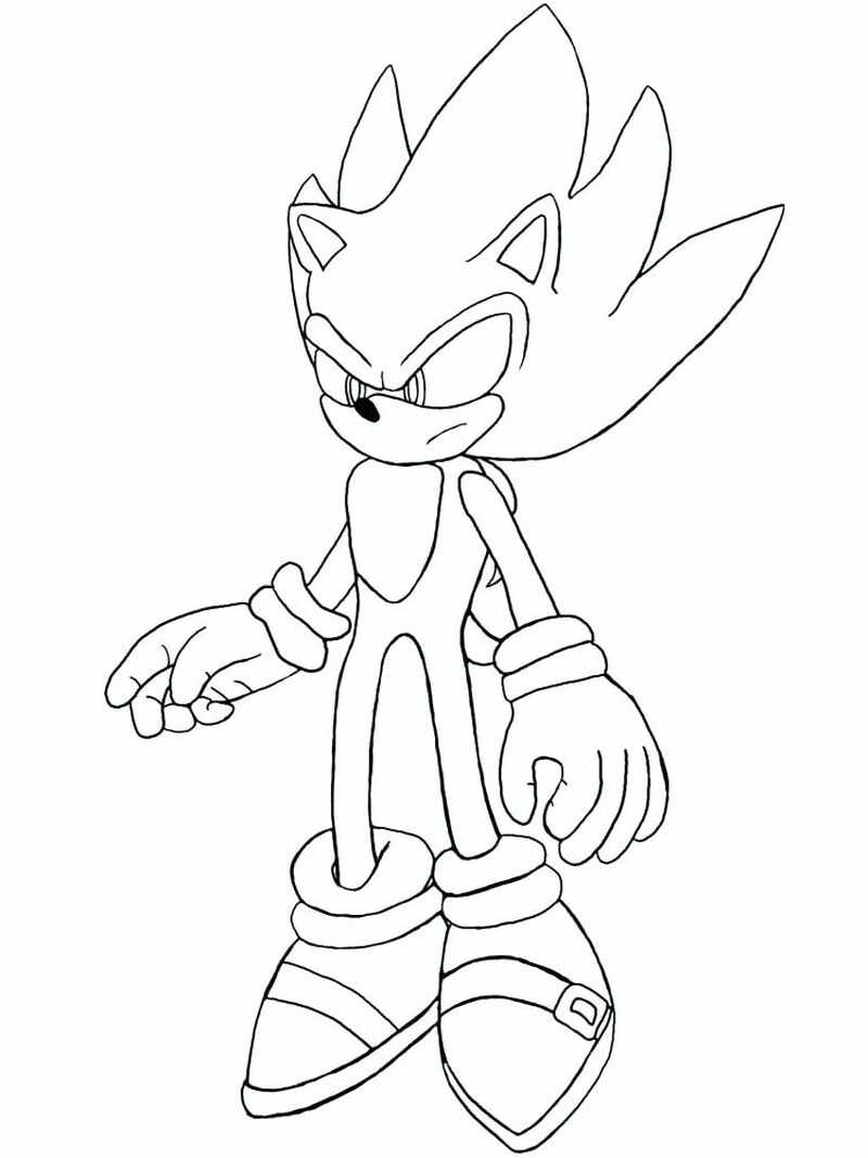 Tranh tô màu Sonic đơn giản