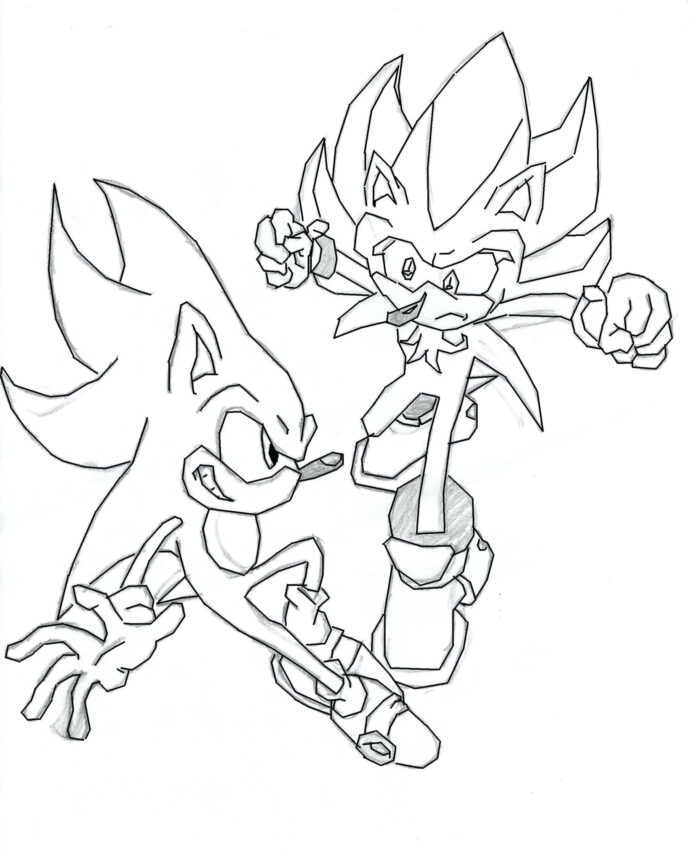 Tranh tô màu Sonic phác thảo