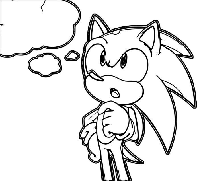 Tranh tô màu Sonic suy nghĩ