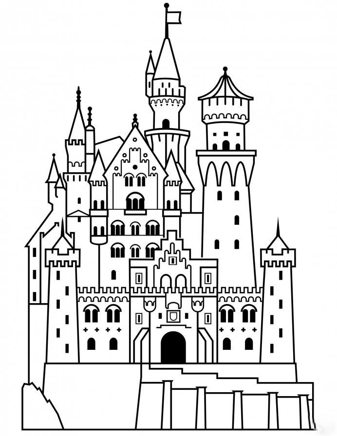 Tranh tô màu lâu đài