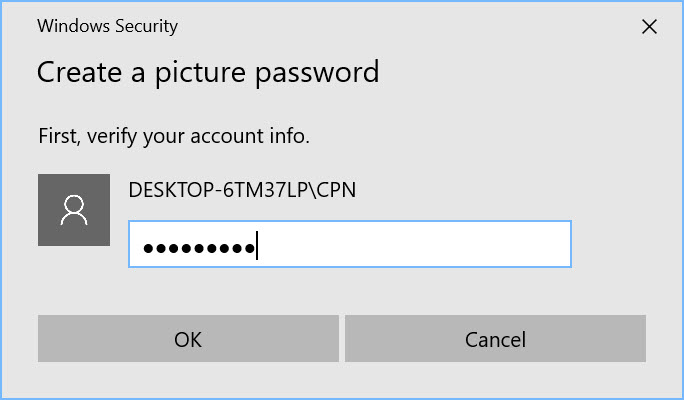 Nhập mật khẩu mở khóa máy tính hiện tại