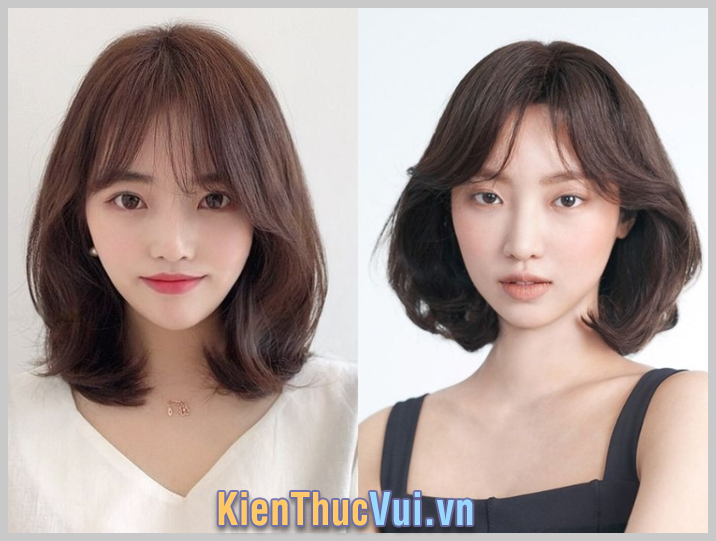Tóc bob ngang vai uốn phồng