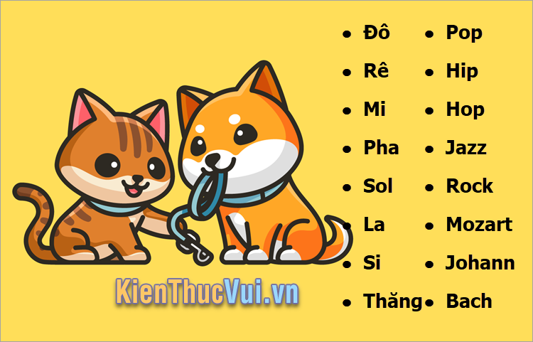 Tên chó mèo hay nhất về âm nhạc