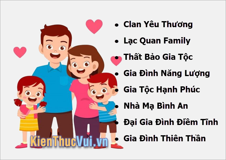 Tên nhóm gia đình hay và sáng tạo