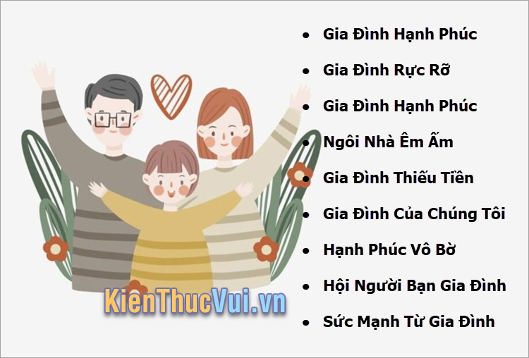 Tên nhóm gia đình hay và ý nghĩa