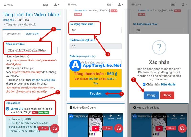 Các bước tạo đơn mua tim tiktok tại AppTangLike.Net Các bước tạo đơn mua tim tiktok tại AppTangLike.Net
