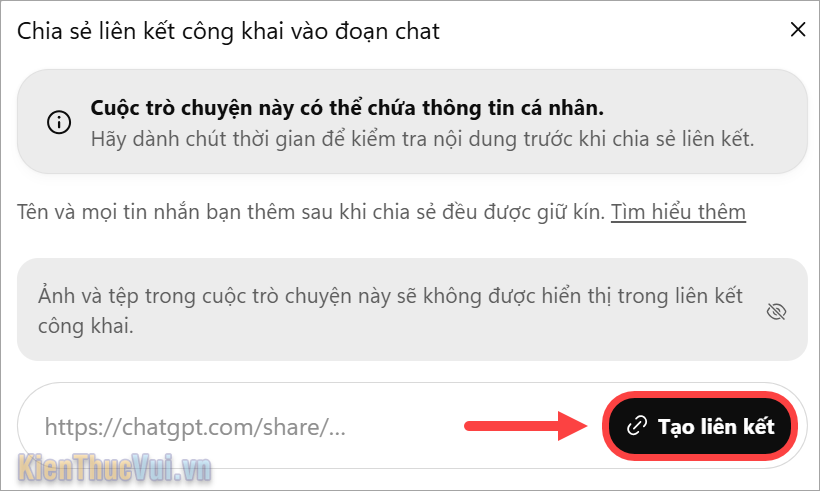 Chọn Tạo liên kết Chọn Tạo liên kết